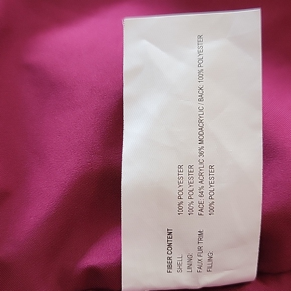 Halitech Hooded Puffer Coat Magenta Size Small - Picture 13 of 15